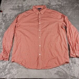 Falls Creek Shirt Men's Gingham Plaid Long Sleeve Button-Down Shirt Size XL
